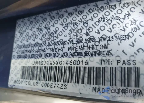 2016 Mazda Mazda6 I Grand Touring из США, поврежденный, VIN JM1GJ1W5XG1460016